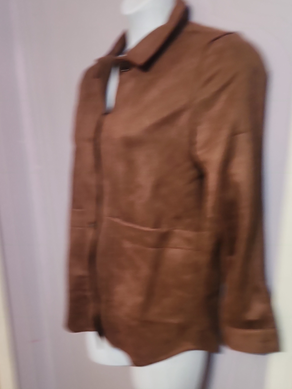 Brown Button-Front Jacket - Picture 5 of 7